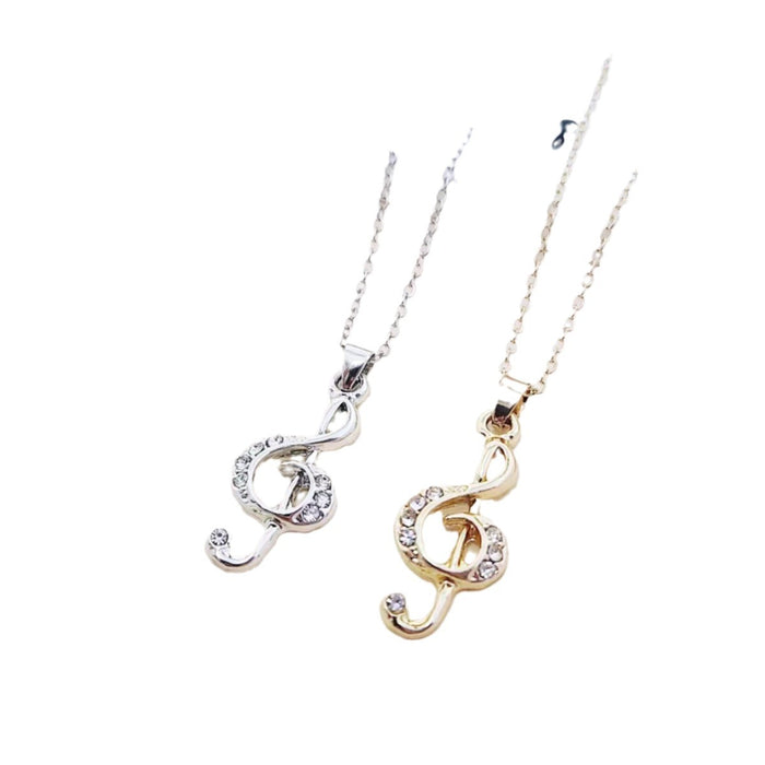 Wholesale Diamond Music Symbol Pendant Zinc Alloy Necklace JDC-NE-JiuWei001