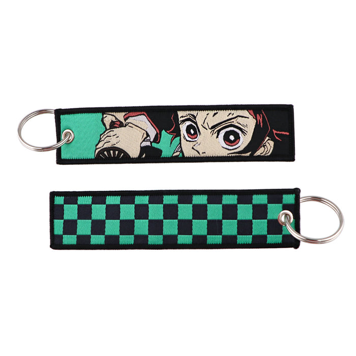 Wholesale Cartoon woven keychain lanyard  access control  ornaments fabric keychain