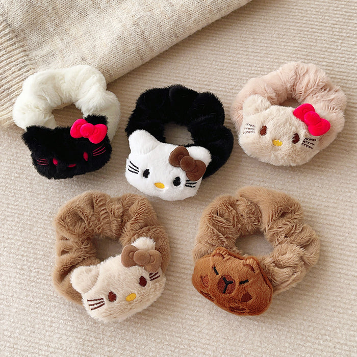 Wholesale Plush Large Bow Cat Preppy Hair Accessories