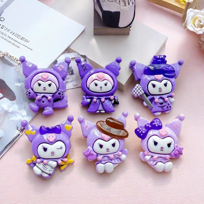 Wholesale Cartoon bright oil library purple resin accessories  jewelry mobile phone case refrigerator patch hair accessories material