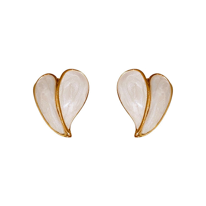 Wholesale Silver Needle Drop Glazed Love Earrings Earrings Earstuds Light Luxury Luxury Luxury Luxury Niche Ear Accessories Wholesale