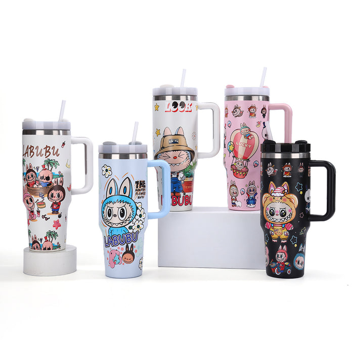 Wholesale Cartoon 40oz Car Cup Insulated Water Cup Stainless Steel Insulated Cup Large Capacity Car Cup