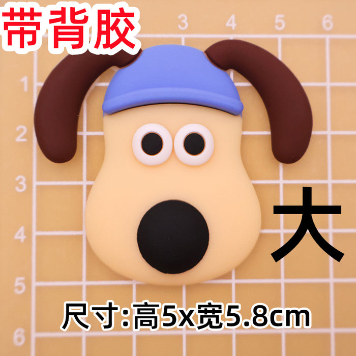 Wholesale 5pcs Cartoon Soft Rubber  Accessories Mobile Phone Shell Patch Hole Shoes Mouthwash Cup Three-dimensional Sticker  Puppy