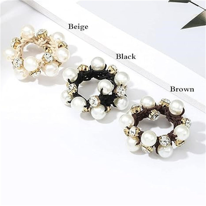 Wholesale Simple Pearl Rhinestone Hair Scrunchies JDC-HS-Zhenr002