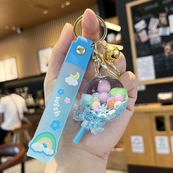 Wholesale Oil-flowing Quicksand Sakura Keychain