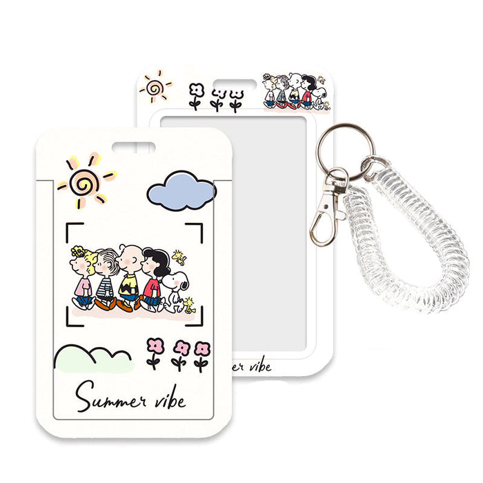 Wholesale Cute cartoon printed lanyard card holder and keychains.