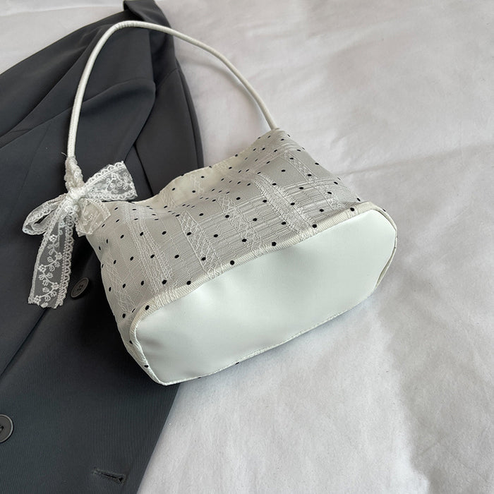 Wholesale Niche polka dot bag, stylish and versatile, single shoulder armpit bag, lightweight and simple bucket bag