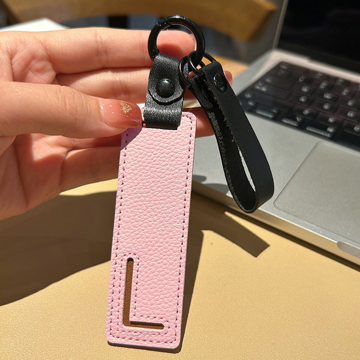 Wholesale 26 English Letter Text Plate Leather Keychain JDC-KC-WWX004