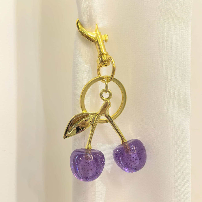Wholesale Chic Acrylic Simulated Cherry Keychain Bag Charm Fashion Accessory