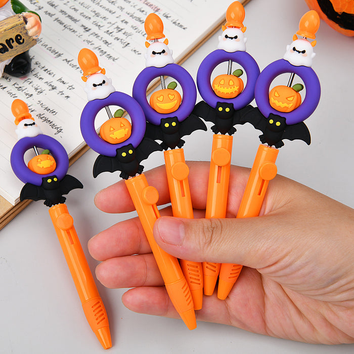 Wholesale Beaded Rotary Gel Pen with Double Bead Spring Tip MOQ≥4
