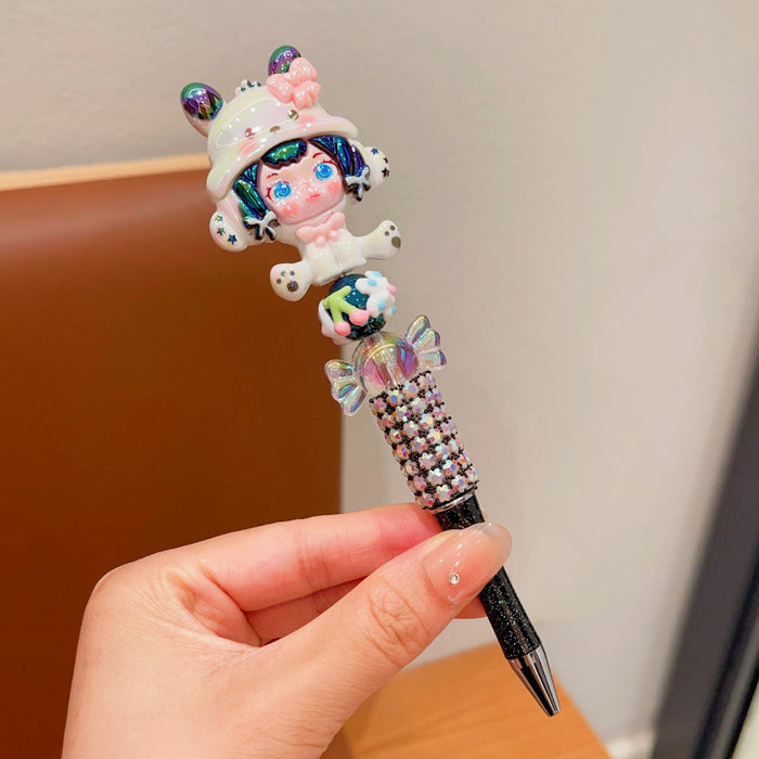 Wholesale Rhinestone Black Neutral Pen Cartoon Ballpoint Pen