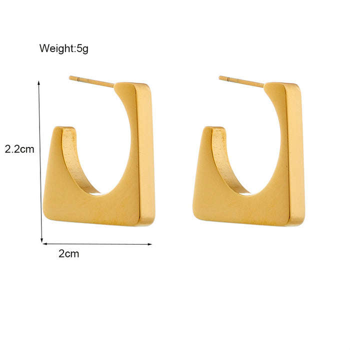 Wholesale  geometric niche design irregular titanium steel  temperament earrings