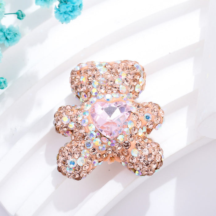 Wholesale Colorful Soft Pottery Diamond Care Bear Straight Hole Beads JDC-BDS-NanT004