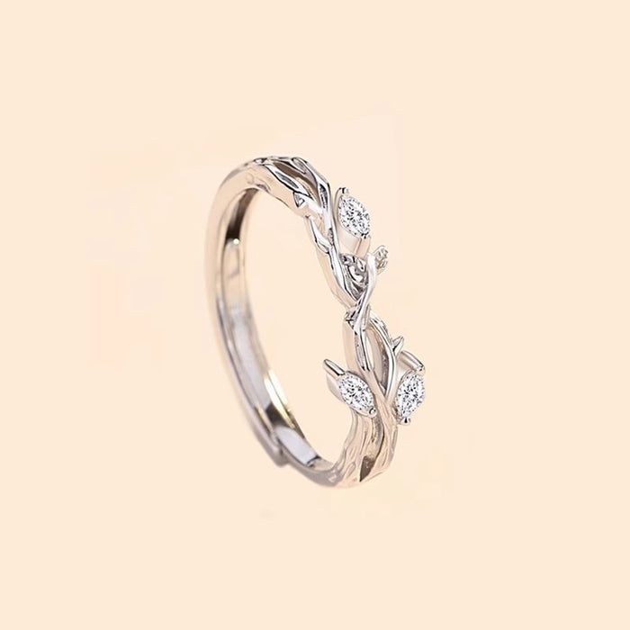 Wholesale Couple's Ring, Men's and Women's Fashion Creative Branch Opening Ring, Small and Minimally Designed Pair Ring