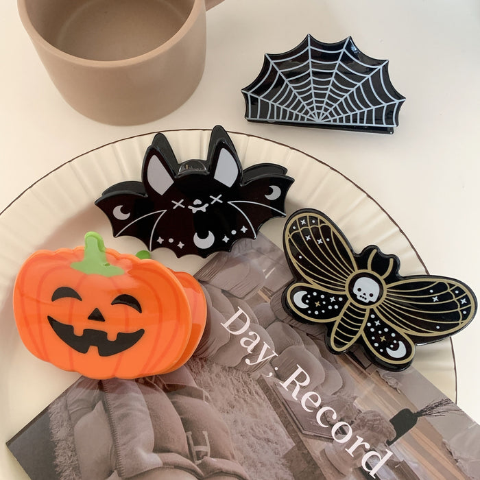 Wholesale Acrylic  series cartoon funny hairpins cartoon ghost pumpkin hair scratch head hair accessories