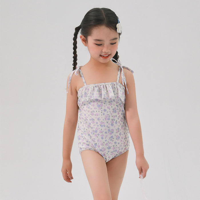 Wholesale Children's Swimwear Girls Children's Polyester Sling Small  Floral  Baby Little Girl Swimwear