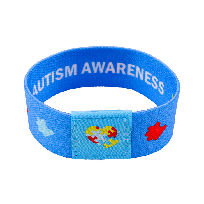 Wholesale 10pcs Colorful Jigsaw Puzzle-Patterned Washable Elastic Sports Wristband