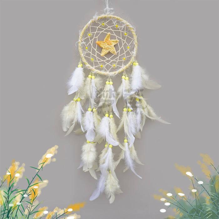 Wholesale Chic Handmade Pink Rooster Feather Dreamcatcher Home Decor MOQ≥2
