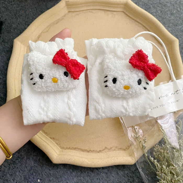 Wholesale White Cat Cute Couple Autumn and Winter Socks