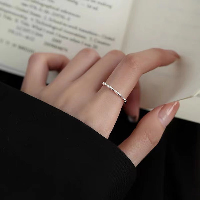Wholesale  silver-plated bamboo ring female plain ring index finger ringopen ring