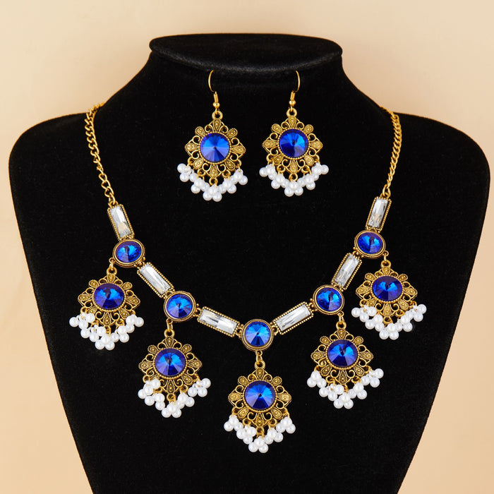 Wholesale Bohemian Ethnic Style Turquoise Necklace and Earrings