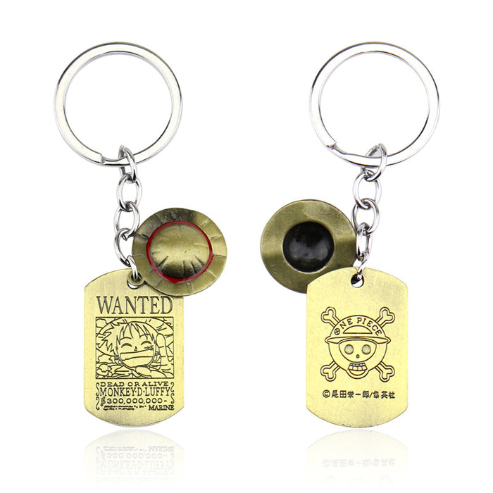 Wholesale Straw hat tag metal keychain