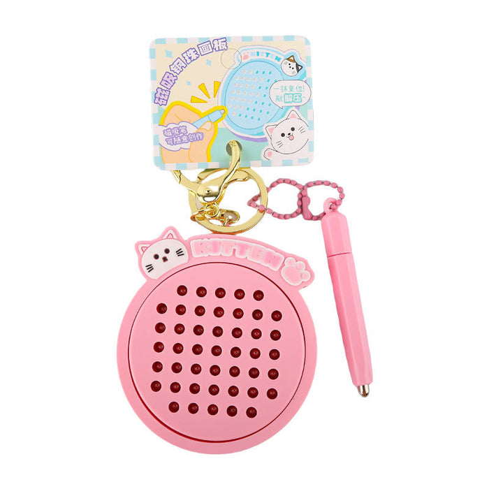 Wholesale Magnetic steel ball drawing board keychain cute cartoon practical keychain children's backpack pendant
