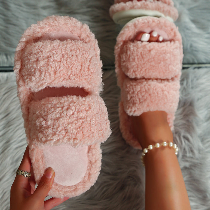 Wholesale Cotton simple Autumn and Winter Plush Warm Slippers  JDC-SP-Lians006