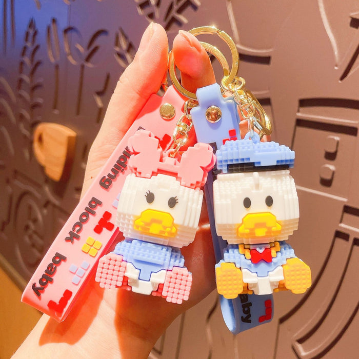 Wholesale Cartoon Building Block PVC Keychain JDC-KC-JinYuan001