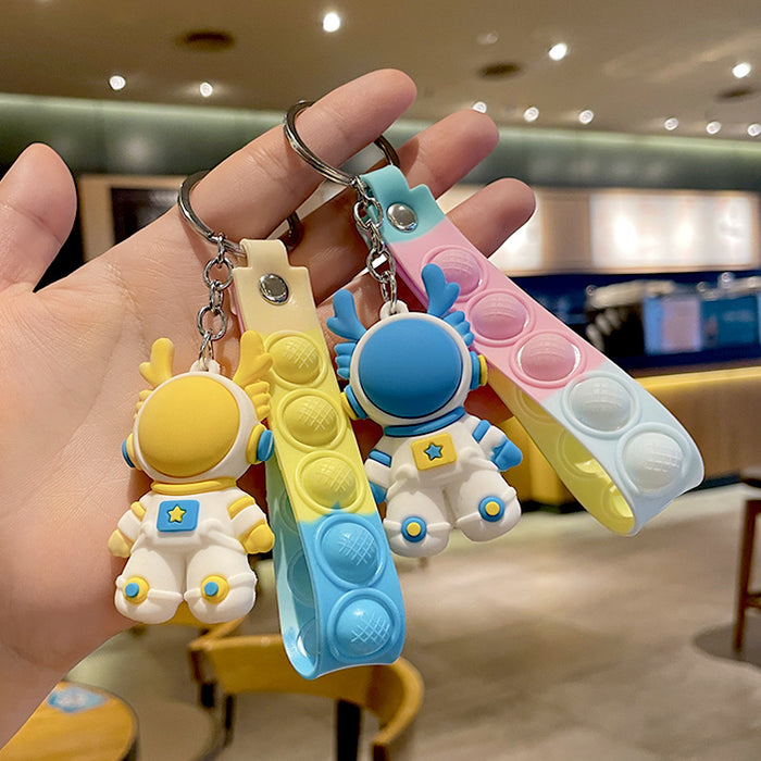 Wholesale Cute couple keychain leather rope keychain pendant doll