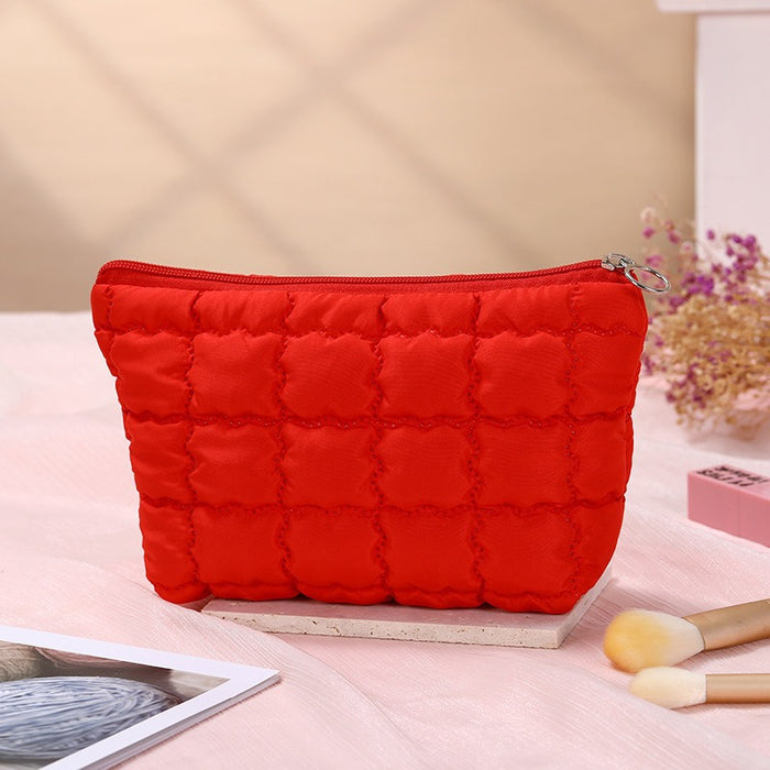 Wholesale Modern Chic Pink Octagonal Cosmetic Bag Polyester Travel Makeup Pouch Fashion Accessory For Resale