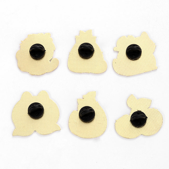 Wholesale Cartoon cute cat badge creative fruit cherry animal badge metal brooch clothing bag jewelry accessories