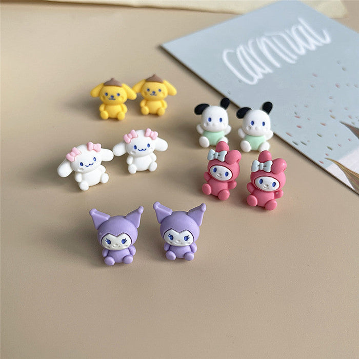 Wholesale Resin Earrings Cute Cartoon Simple (S) JDC-ES-shier004