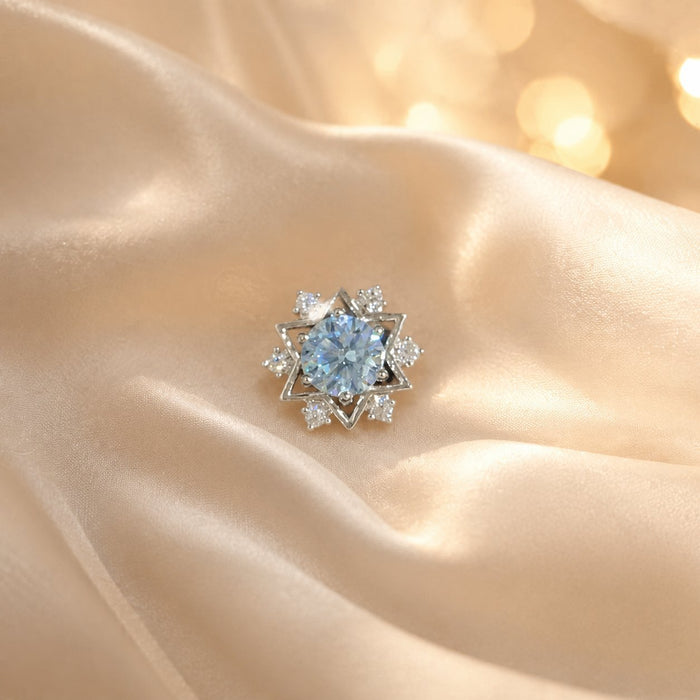 Wholesale Six-Pointed Star Zircon Earrings Sparkling Colored Diamond Studs