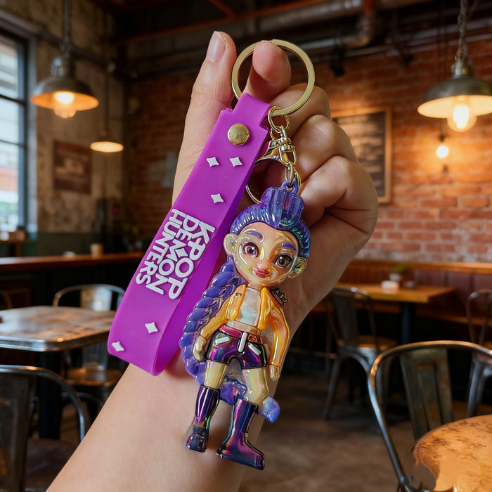 Wholesale KPOP Cute Cartoon Electroplated Silicone Keychain