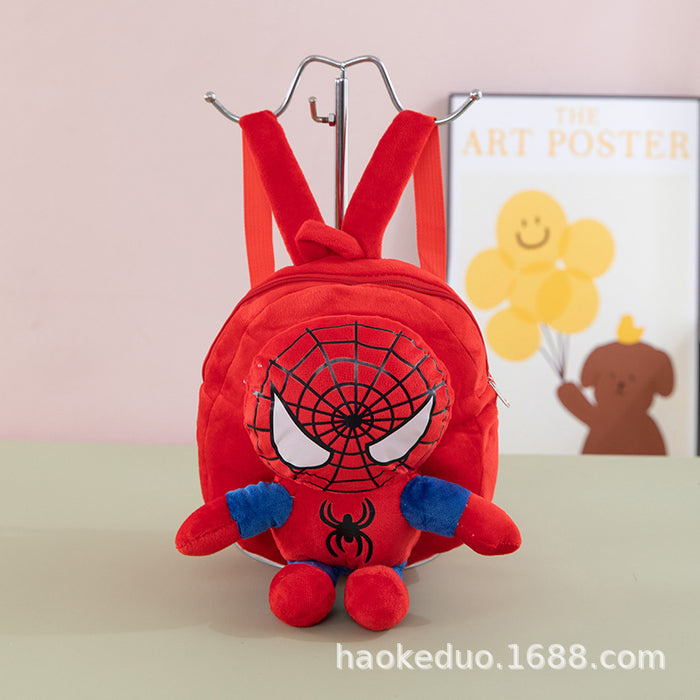 Wholesale Plush small backpack kindergarten school bag cartoon cute girl boy plush backpack