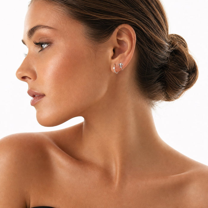 Wholesale Alloy Asymmetric Star Moon Butterfly Earrings Sweet Cool Retro Style Jewelry Accessory