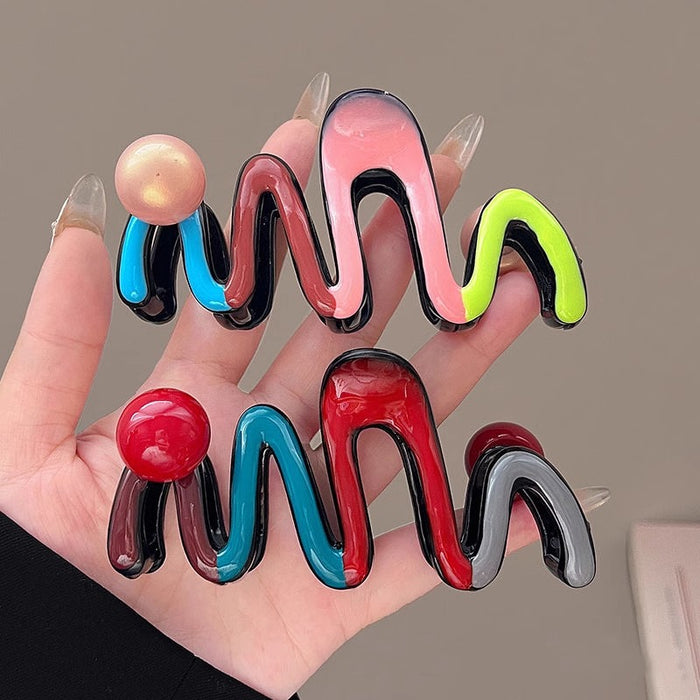 Wholesale Ankora Red Grab Clip Women's Hairclip  Temperament Large Shark Clip Autumn and Winter Back Head Clip Hair Disc Headwear