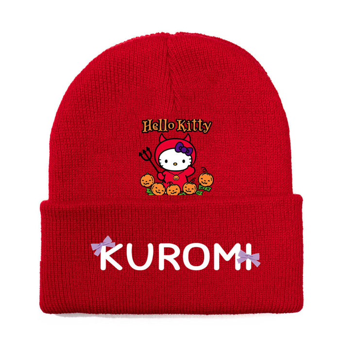 Wholesale New Halloween Kuromi Knitted Hat Cartoon Winter Woolen Hat JDC-FH-WDM014