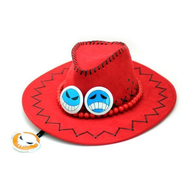 Wholesale Anime peripheral one piece hat white beard pirate group ace hat cowboy hat ace hat