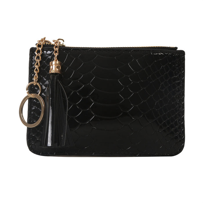 Wholesale PU Crocodile Pattern Multi Card Tassel Zero Wallet JDC-WT-MT001