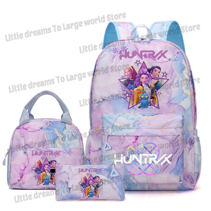 Wholesale Children' s KPOP Series Multi-Color Backpack Bags Three-Piece Set