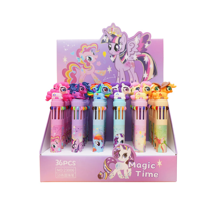 Wholesale Cartoon animal themed multi color pens ten color ballpoint pens