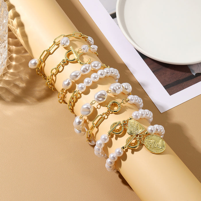 Wholesale Multi-layer Pearl Bracelet Set JDC-BT-ManY005