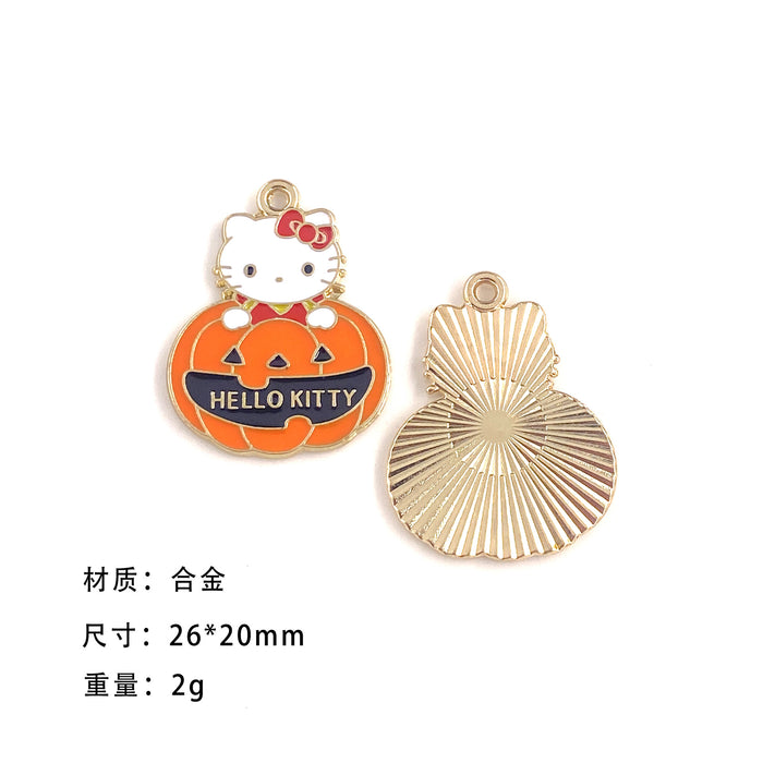 Wholesale 10pcs Cute personality cat cartoon collection alloy oil drop earrings pendant keychain pendant jewelry accessories