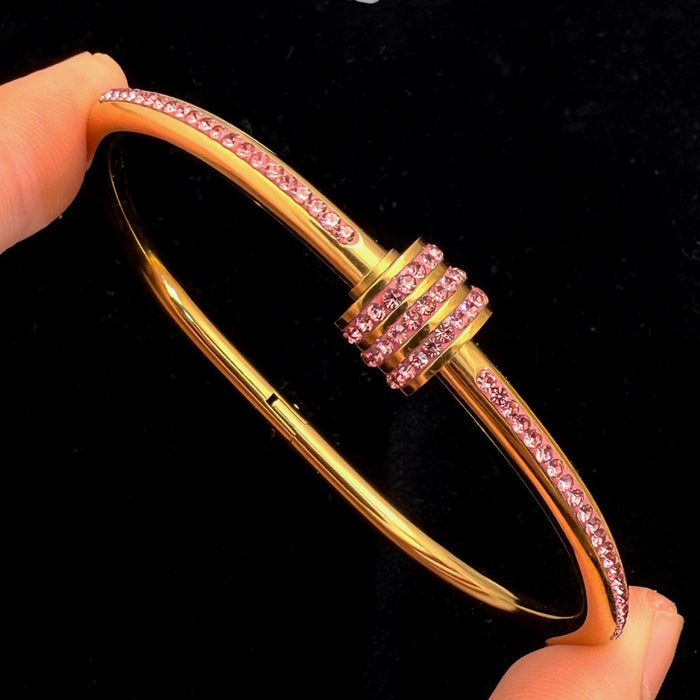 Wholesale Stainless Steel Diamond-Set Bracelet