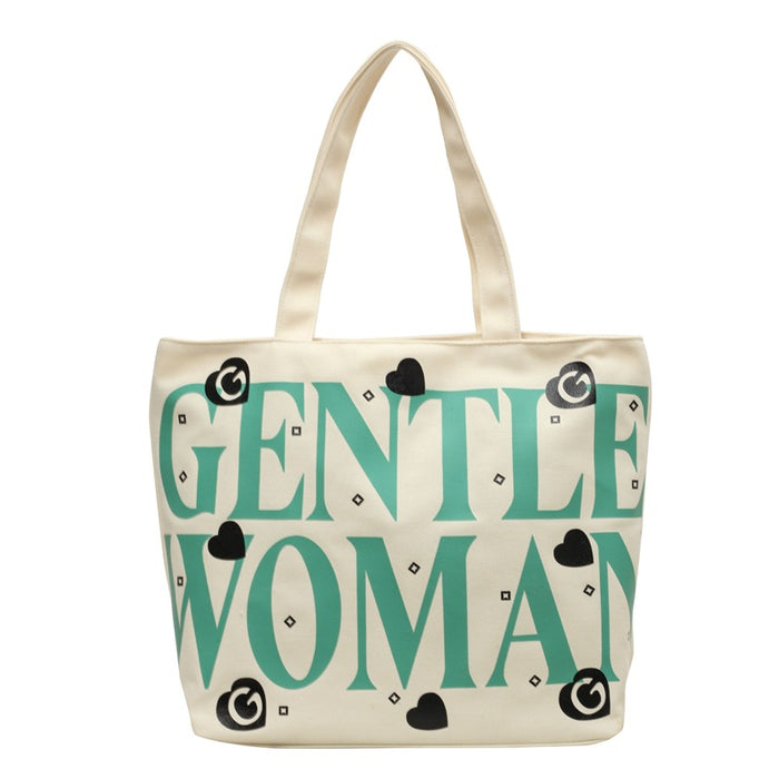 Wholesale Canvas bag, tote bag, commuting bag, versatile printed handbag, shoulder bag, shopping bag