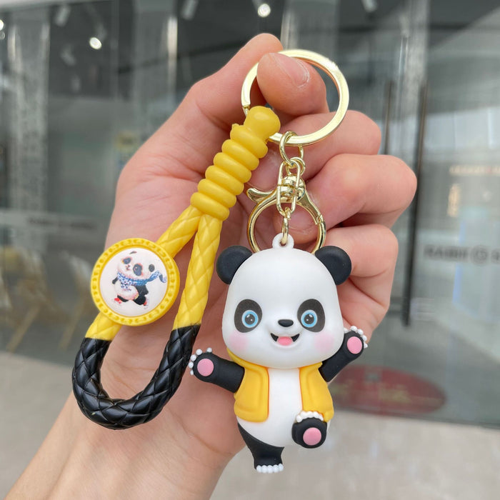 Wholesale Panda Keychain, 3D Panda Doll Bag Pendant, Hanging Decoration, Car Keychain