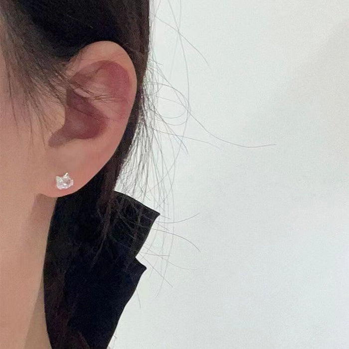 Wholesale Cat Earrings Female Simple Zircon Earrings Sweet Commuter Mini Accessories