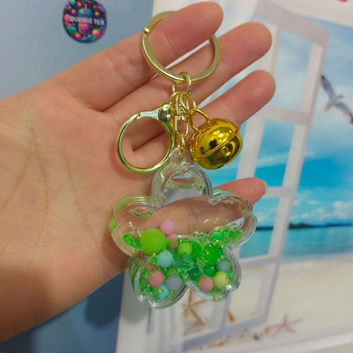 Wholesale Quicksand-Filled Oil Bottle Acrylic Keychain Accessory